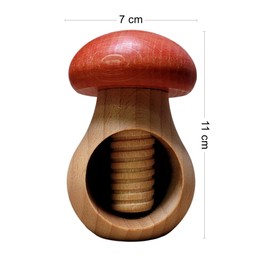Wooden World Nutcracker made from natural beech wood - VERY SOLID - mushroom Red