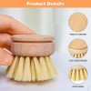 Wooden Washing Up Brush, 4Pcs Replacement Brush Heads for Eco
