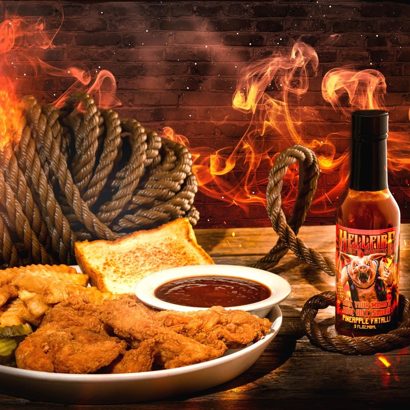 Hellfire Hot Sauce Not Your Mama's BBQ Hot Sauce Pineapple