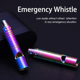 Whistle Emergency, collar de silbato de titanio, llavero fuerte hasta 120 db, silbatos de supervivencia de emergencia para niños, mujeres y hombres, silbatos de seguridad para camping, senderismo, colorido