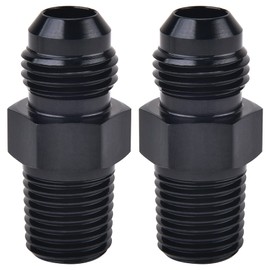 EVIL ENERGY EVIL ENERGY 6AN Male Flare to 1/4" NPT Pipe Fitting Adapter Aluminum Straight Black 2PCS