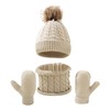 𝐔gg Mittens Winter Kids Hat Scarf Glove Set Knit Lined