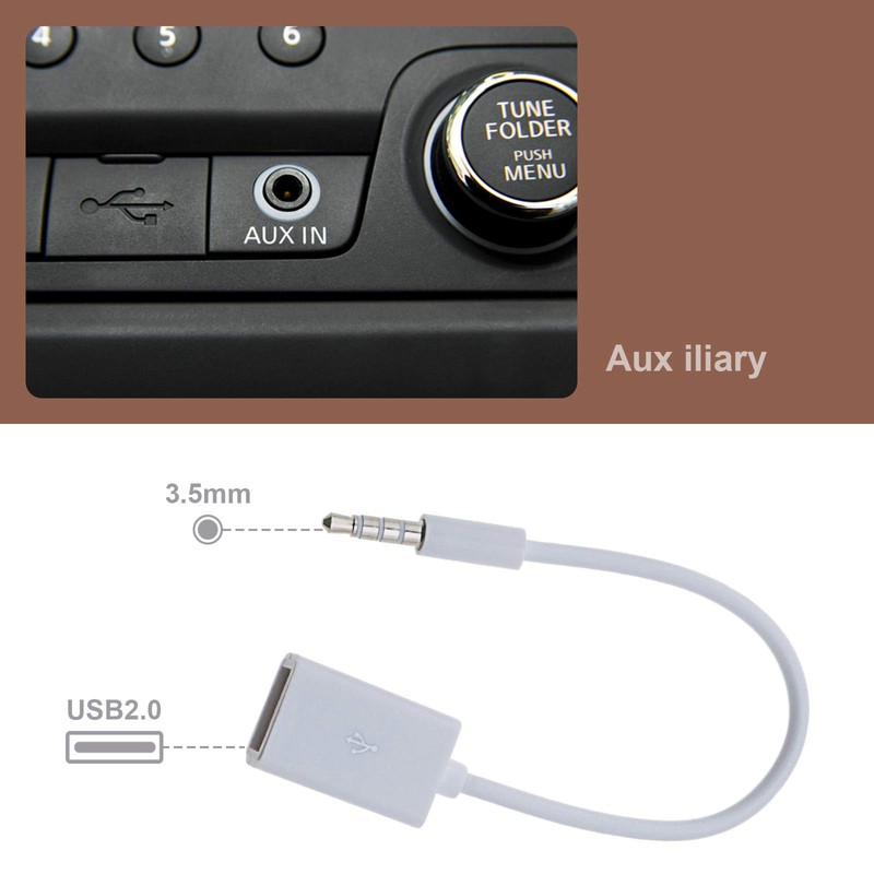 Create idea 1 Pc AUX to USB Adapter 1/8 inch/3.5mm