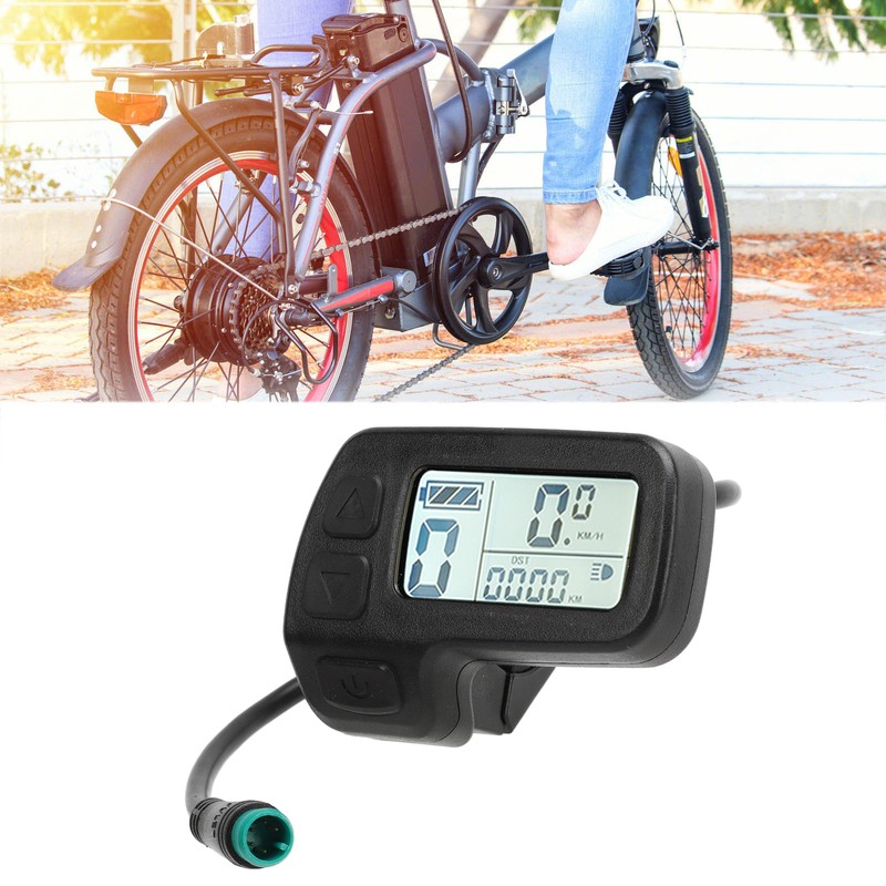 Electric Bicycle LCD Display Waterproof Connector Data Display Meter 24V