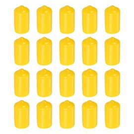 sourcing map 50Pcs Rubber End Caps, 11mm/0.43" ID Rubber End Caps, PVC Caps Rubber Screw for Bolts Screw Caps Thread Protectors Tube Screw Bolt, Yellow