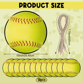 AmazingSpark 12 Pcs Softball Cutouts 10" with Rope Softball Party Decorations Softball Hanging Banners Paper Fastpitch Cutouts for Sports Theme DIY Birthday Party Photo Prop Favors