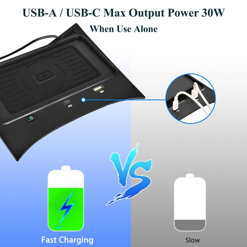 POKIAUTO Wireless Charger for Nissan Rogue S, SV, SL, 30W