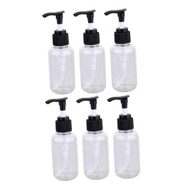 Vaguelly 6Pcs Refillable Pet Emulsion Bottles Transparent Subpackaging Bottles with Smooth Pump Nozzle for Shampoo Conditioner Lotion Travel Home Bathroom Use