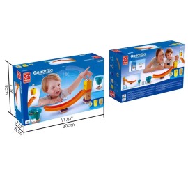 Hape Quadrilla Mega Skatepark Marble Run Attachment, 17 Pieces, Multicolor