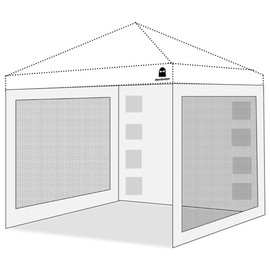 MordenApe Sidewalls for 10x10 Pop Up Canopy - Multi-Functional Combination Set with Window/Door/Mesh/Storage, 210D Oxford, UV Protection and Waterproof (White, 3PC - 2Mesh & Storage)