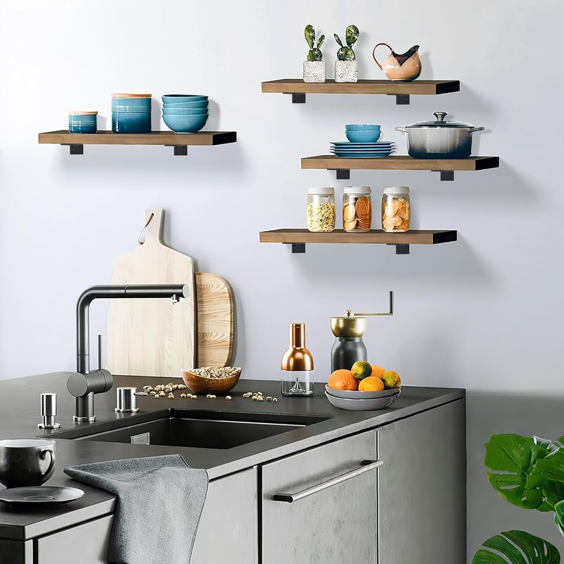 Floating Shelf Brackets 6 inch, Heavy Duty Wall Shelf Bracket