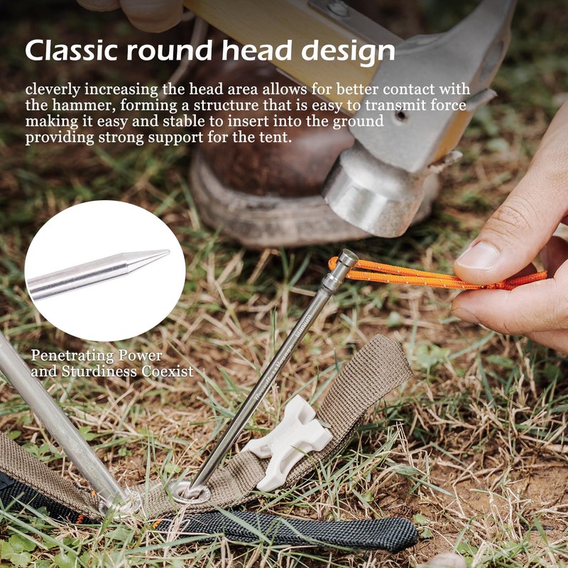 Boundless Voyage 4/8/12PCS Titanium Alloy Lightweight Camping Tent Stakes Pegs