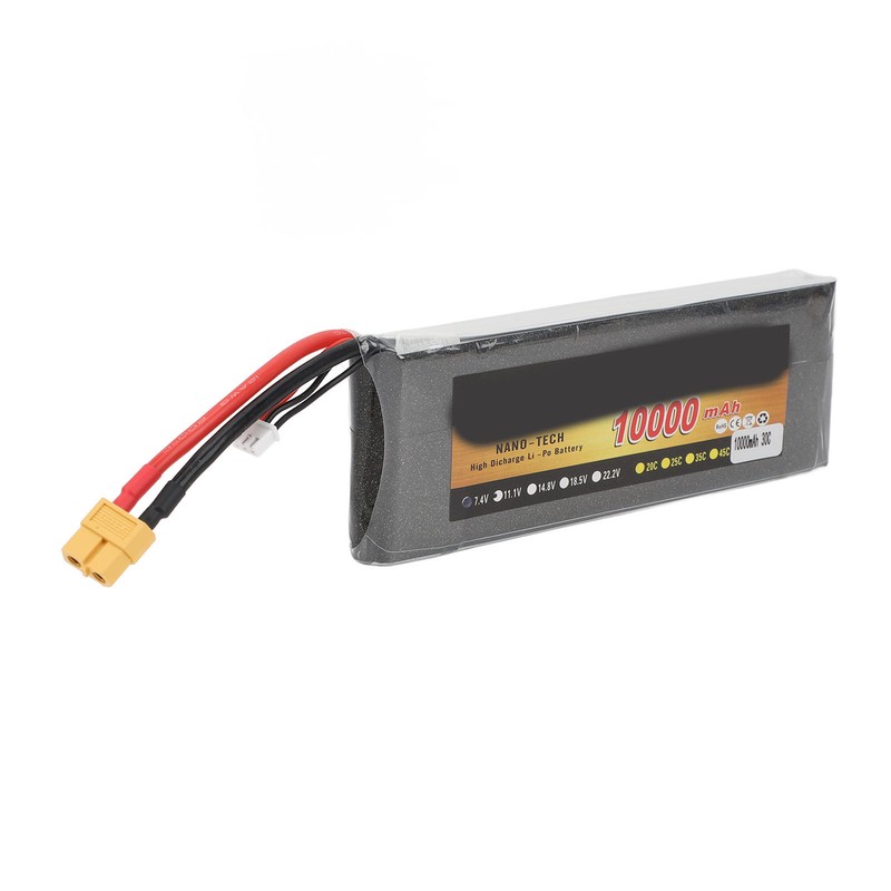 7.4V 10000mAh Lithium Battery 30C XT60 Plug RC 2S LiPo