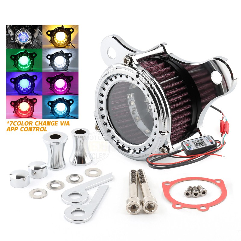 Lenkdou Mini Air Cleaner Intake Filter w/ LED For Harley