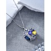 Sapphire and Citrine Necklace s925 Sterling Silver Tree of Life
