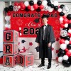 Amplov Graduation Decorations Class of 2025 – Black, Red &