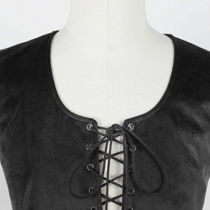 Tyuduo Chaleco medieval renacentista pirata gótico steampunk para hombre (negro,