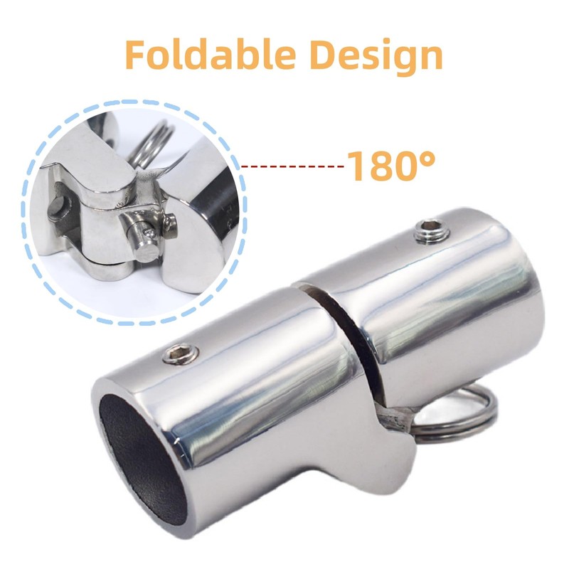 MerciL Marine Pipe Connector, 316 Stainless Steel Folding Swivel Coupling