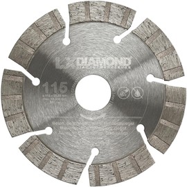 LXDIAMOND Diamond Cutting Disc 115 mm x 22.23 mm - 13 mm Turbo Segments - Suitable for Concrete Reinforced Concrete Washed Concrete Granite Borde - Premium Diamond Disc for Angle Grinder 115 mm