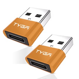TYGA STORE USB Type C Female to USB Type A Male Adapter 2.0, Sync, Transfer, Charge, Plug & Play (2, Bronze)