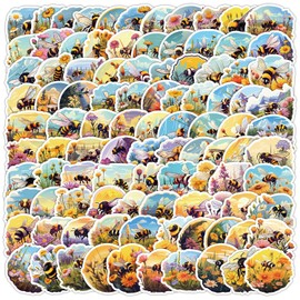 100 Pcs Bee Stickers for Kids Teens Adults Boys Girls Gift,Bee Stickers Pack for Laptop,Skateboar,Luggage,Car,Bike, Cup,Computer,Water Bottle Decor,Vinyl Waterproof Sticker