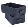 Collapsible Cotton Blend Rectangular Storage Drawer with Handle, Set of
