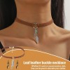 Juego De Pendientes Y Collar De Plumas Boho Para Mujer