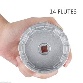 Crozgan 64.5mm 14 Flutes Oil Filter Wrench Cap Oil Filter Cap Removal Tool for Toyota Lexus CT200h Scion Prius Prius V Corolla Matrix Auris Rav4