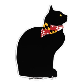 Crabs Outa Flags Maryland Cat Flag Bandana Magnet (Black, Whimsical, Patriotic, 3 x 4.5 inches, Vinyl, 1 Count)