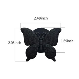 ZH-ZHENGHENG 4 Pcs Butterfly Magnet Hook,Black Magnetic Hooks, Metal Magnetic Hanger for Grill, Fridge, Cruise Ship，Kitchen