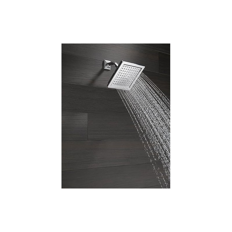 Delta Chrome Rain Shower Head, 6.5 Inch Square Shower Head