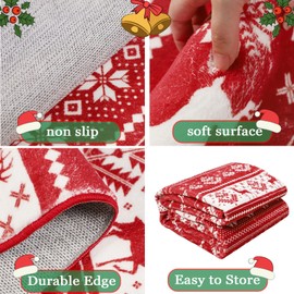 Homcomoda Christmas Area Rug 8x10 Clearance Red Washable Rugs for Living Room Non Slip Printed Bedroom Rugs 8x10 Accent Rug for Bedroom Entryway Dining Room Christmas Decor