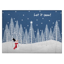 Addison Rugs Cozy Winter ACW42 Blue 3' x 5' Indoor Outdoor Christmas, Holiday Snowman Area Rug, Easy Clean, Machine Washable, Non Shedding, Bedroom, Living Room, Dining Room, Kitchen, Patio Rug