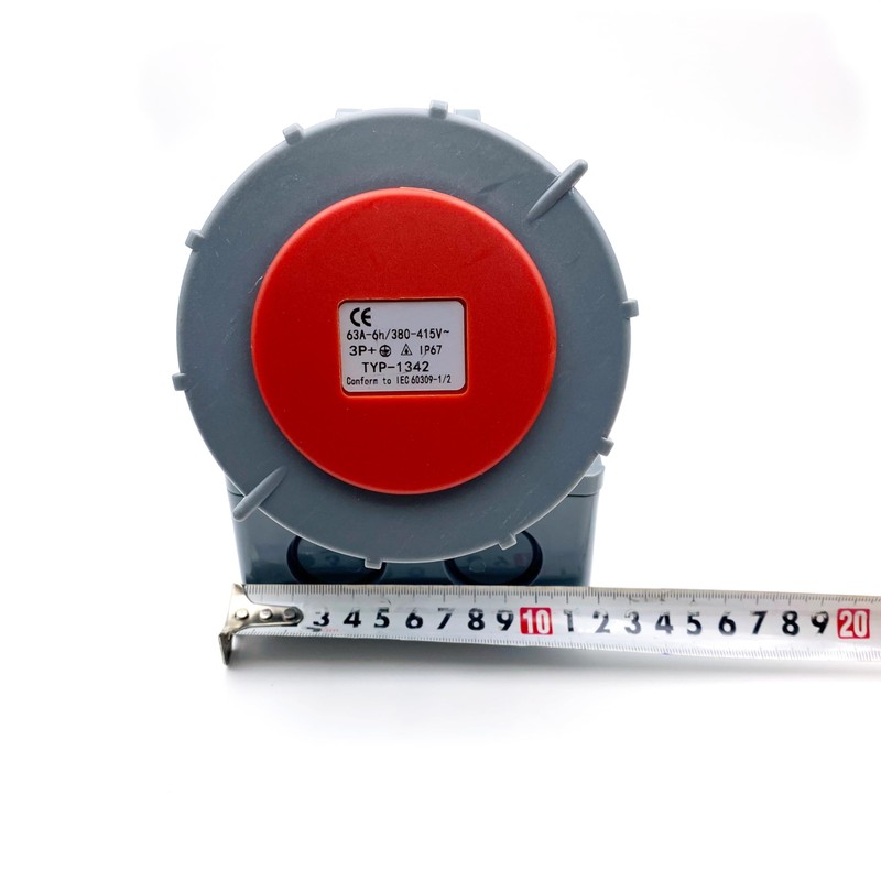 IEC 60309 Industrial Connector Socket, 4Pin 63Amp 380V-415V 3P+E 6H