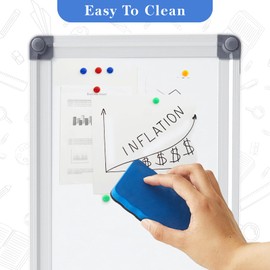 Ireer 2 Pcs Slim Skinny Whiteboard with a Tray to Do List Portable Narrow Tall Dry Erase Board for Door Wall Mounted Aluminum Magnetic Board for Home Office, 7.9"x 31.5"(White)
