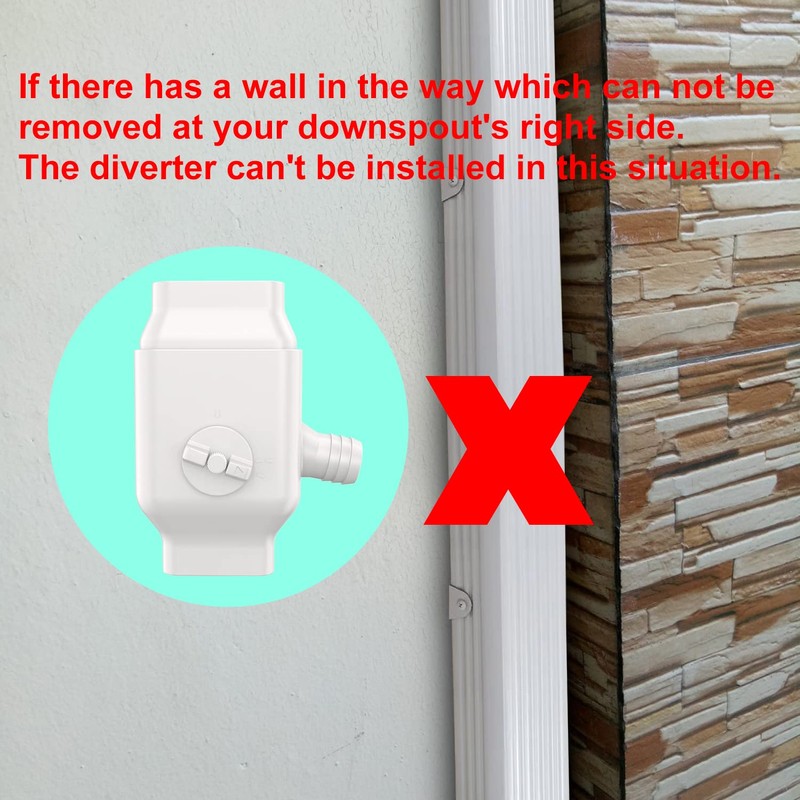 Gutter Downspout Diverter Fits for 2"x3" Standard Downspout, Rainwater Collection