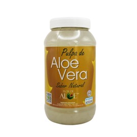 Flor de Aloe, Aloe Vera Pulpa Natural, Sabila rico en Fibra Para el Estreñimiento, Sabor Natural.