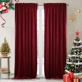StangH Theater Red Velvet Curtains - Super Soft Velvet Blackout Insulated Curtain Panels 84 inches Length for Living Room Holiday Decorative Drapes for Master Bedroom, W52 x L84, 2 Panels