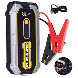 Arrancador de Batería de Coche de 3000A, Arrancador de Baterias LCD Portátil, Arrancador de Baterias de Auto con Pantalla Digital Carga Rápida USB y Linterna, para Vehículos de Gasolina/Diésel de 12V