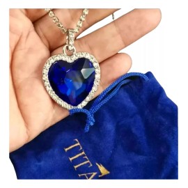 Dtup Collar Titanic Corazón + Estuche Azul + Bolsita Titanic