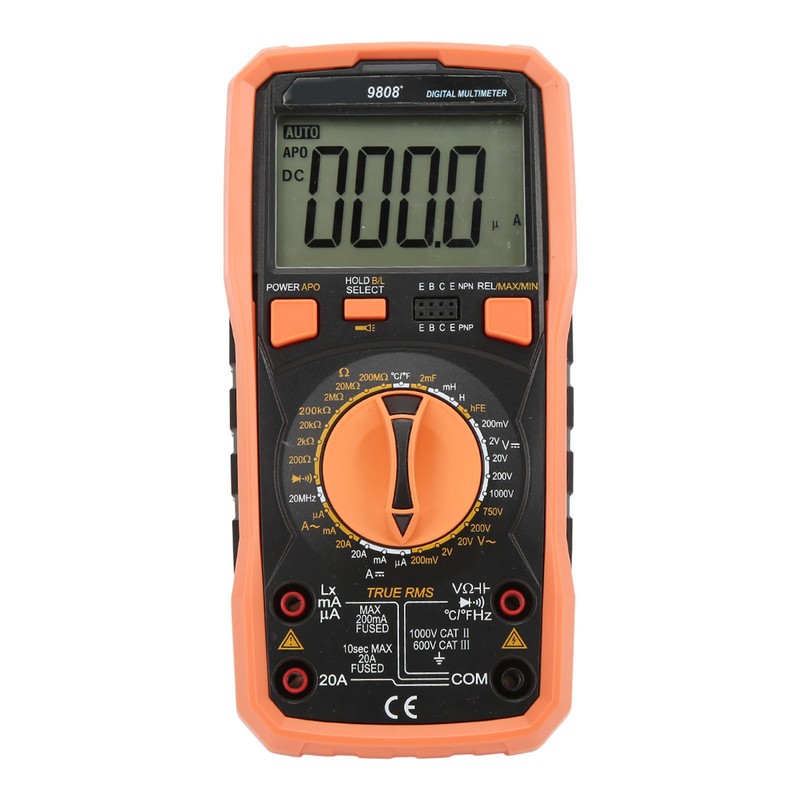 9808+ High Accuracy Digital Multimeter Multifunctional Electrical Tester Measuring AC