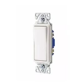 Eaton 7501W 15-Amp Single-Pole Rocker Light Switch, White