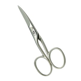 Gifaz Left Handed Carbon Steel Nail Scissors Made in Italy: for Manicure and Pedicure, Curved Blades, Length 9 cm