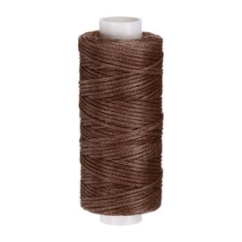 sourcing map Leather Sewing Waxed Thread, 55 Yards / 50m 0.8mm 150D Flat Polyester All-Purpose Threads for Leather Crafts, Bookbinding, Dark Brown
