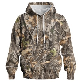GHUALURU Men's Camo Hoodies Sweatshirt Hunting Shirts Camouflage Long Sleeve Fishing Clothes,Multicolor Camo3,L