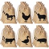 Vincreem 18 Pack Farm Party Favor Bags Animal Burlap Bags