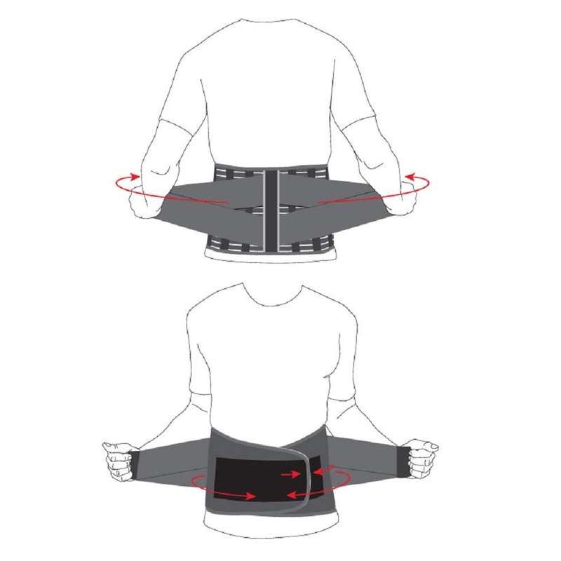 Back Support Belt Back Strap with Stabilising Rods for Pain