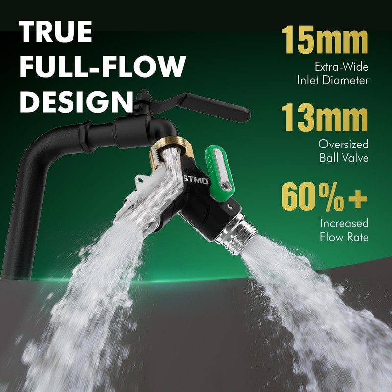 RESTMO 2 Way Garden Hose Splitter Heavy Duty Full Metal