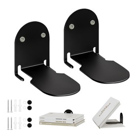 xyuayamz Floating Bookcase, Floating Bookshelf Wall, Invisible Bookshelves, Bookcase, Hanging Wall Mounted for Bedroom, Living Room, Office, Metal, Black, Pack of 2