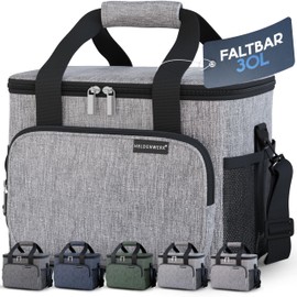 HELDENWERK Cool Bag for Food & Drinks, Insulated Thermal Bag, Leak-proof & Waterproof, Breakfast Bag, Picnic Lunch Bag, Thermal Bag, Insulated Bag, Grey